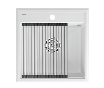 Кухонная мойка + коландер Paulmark PM115051-WH+R375-BS 50х51 цвет белый